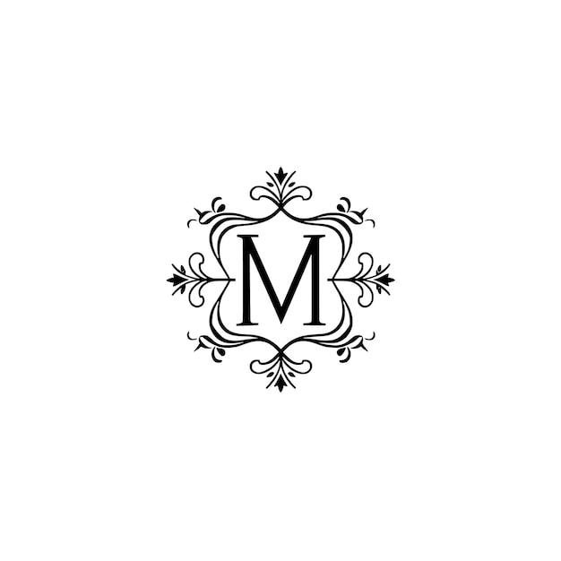 Vector logo elegant style text m monogram of letter m