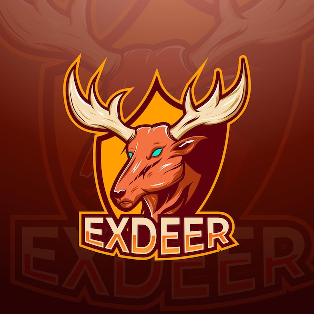 Logo Esport Deer mascot vector illustration