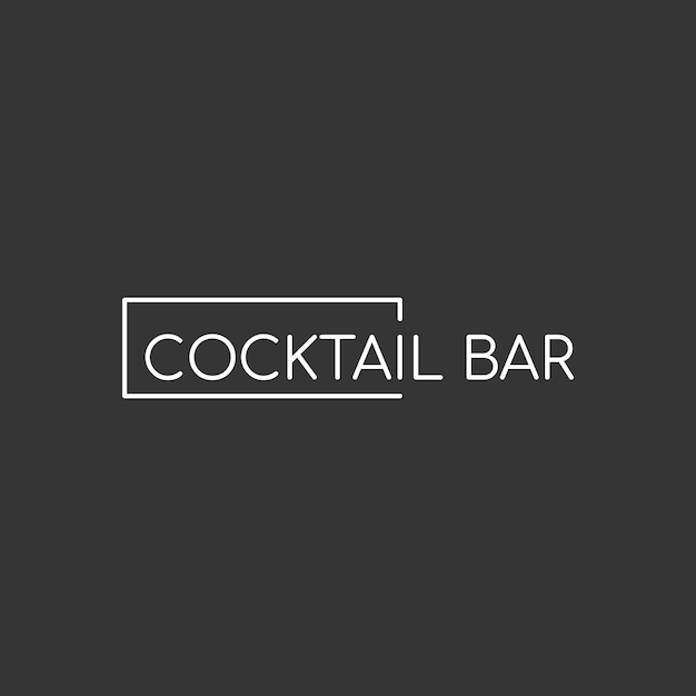 Logo of an establishment For a bar shop restaurant Cocktail bar lettering in a rectangle