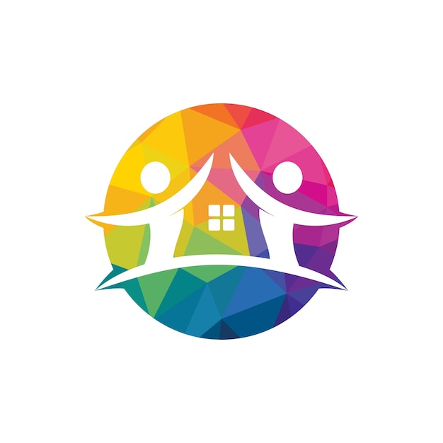 Logo for a family house with people icon design