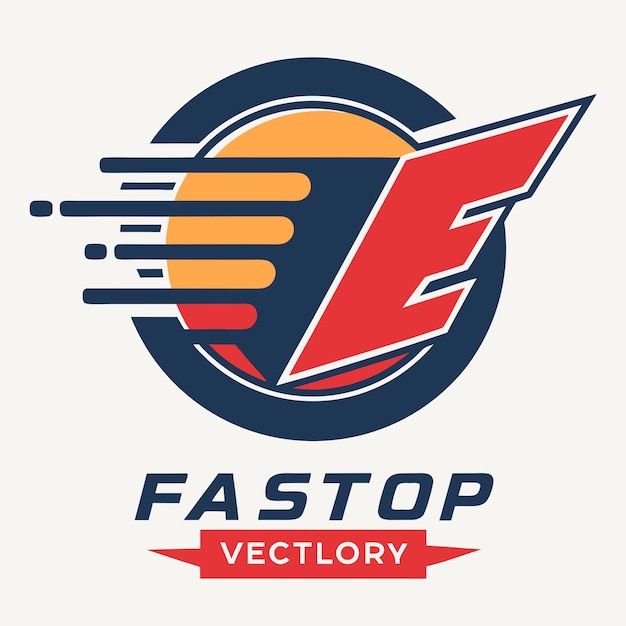 Vector a logo for fast delivery has a red and blue logo with a red logo that says fast - moving