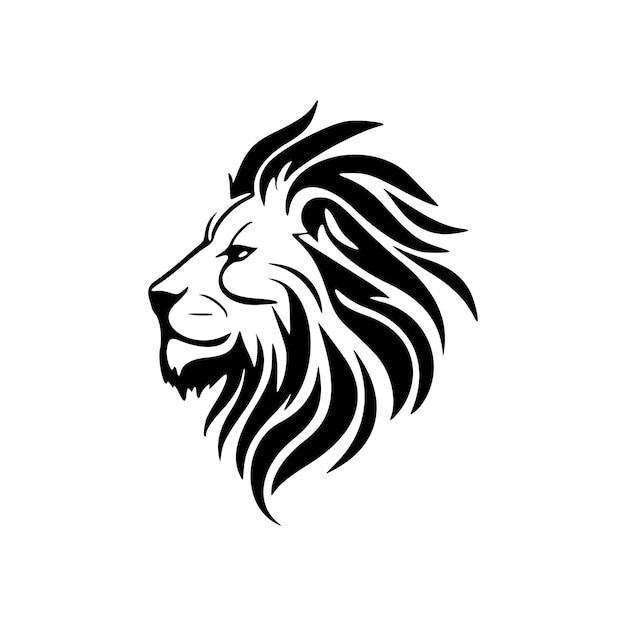 A logo featuring a black and white lion in vector form simplified