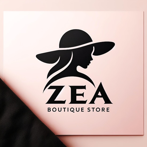 Logo featuring a stylized silhouette of a woman wearing a large hat in black accompanied