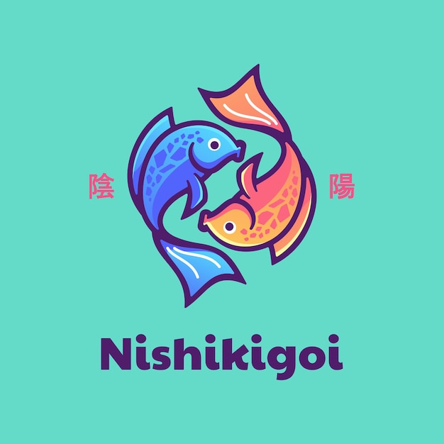  Logo Fish Simple Mascot Style.