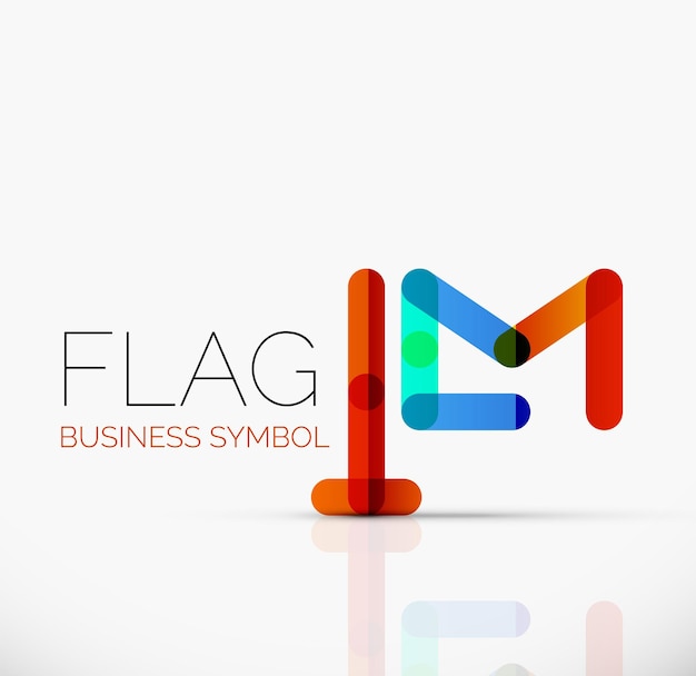 Logo flag abstract linear geometric business icon