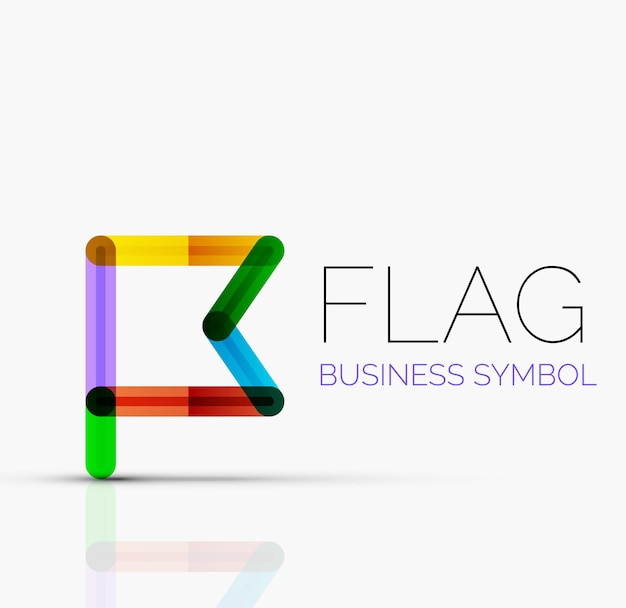 Logo flag abstract linear geometric business icon