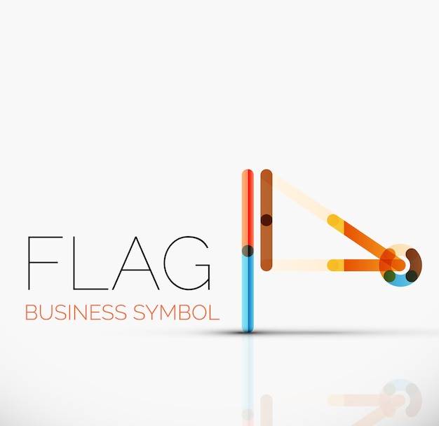 Logo flag abstract linear geometric business icon