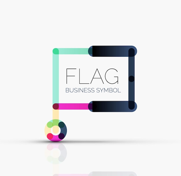 Logo flag abstract linear geometric business icon