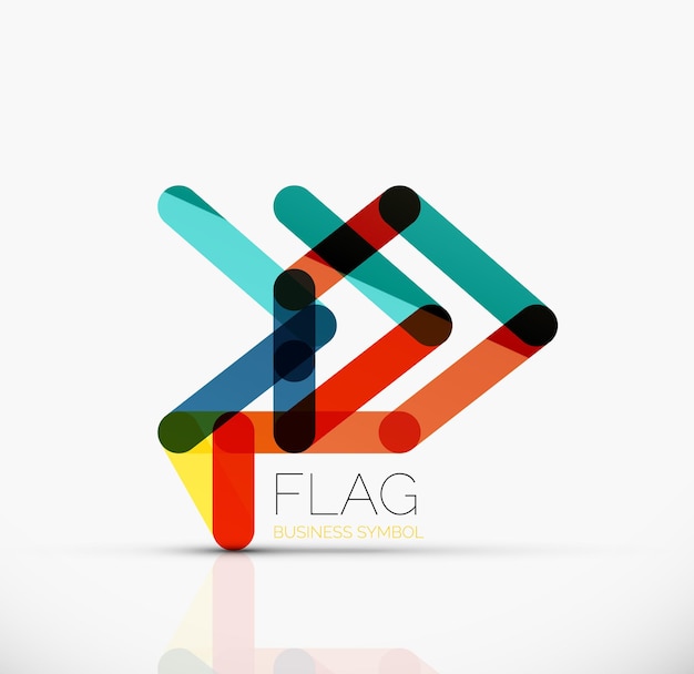 Logo flag abstract linear geometric business icon