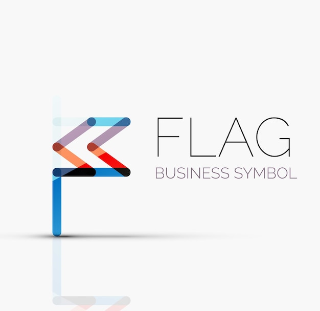 Logo flag abstract linear geometric business icon