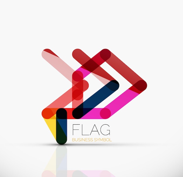 Logo flag abstract linear geometric business icon