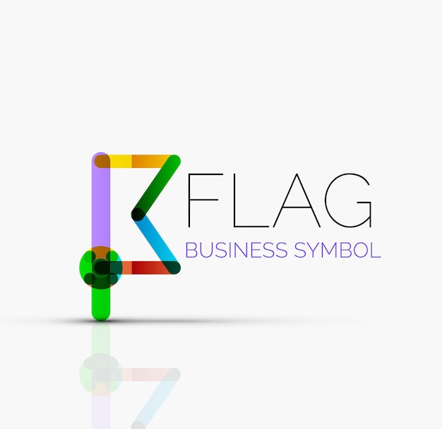 Logo flag abstract linear geometric business icon