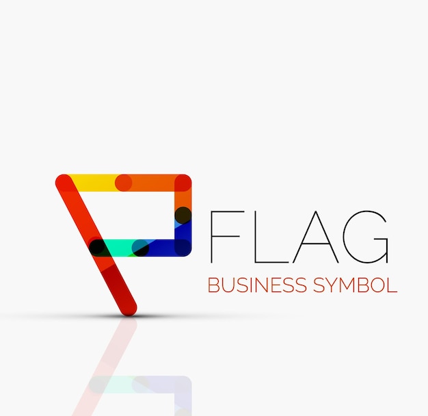 Logo flag abstract linear geometric business icon