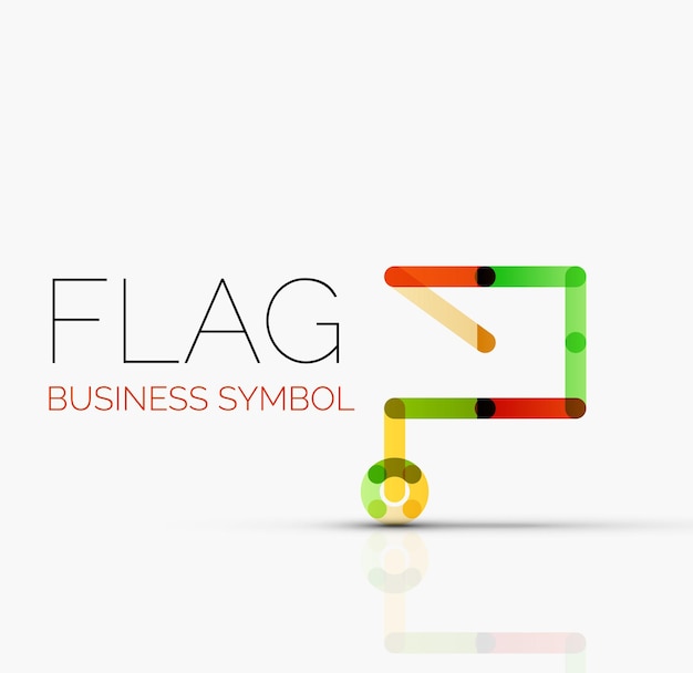 Logo flag abstract linear geometric business icon