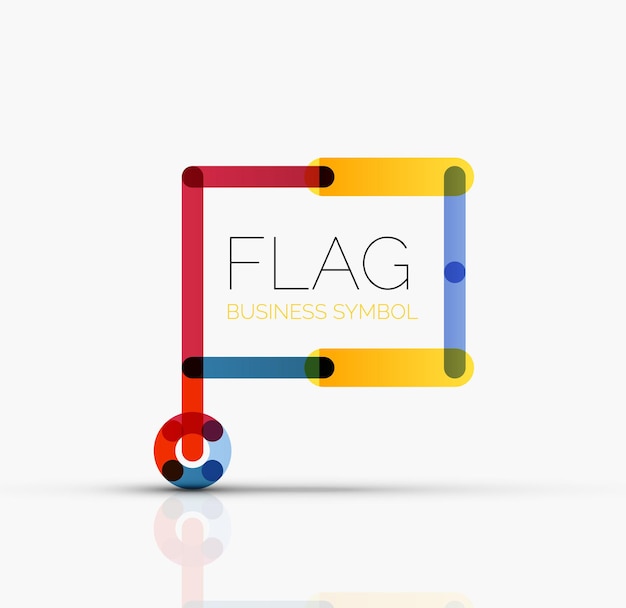 Logo flag abstract linear geometric business icon