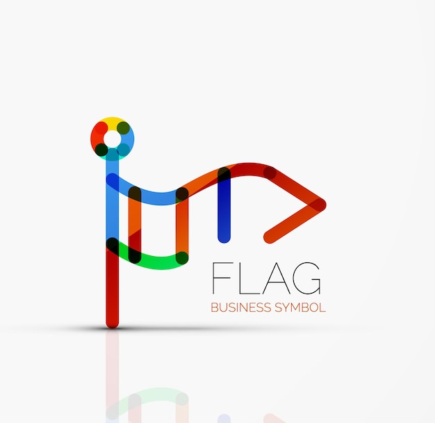 Logo flag abstract linear geometric business icon