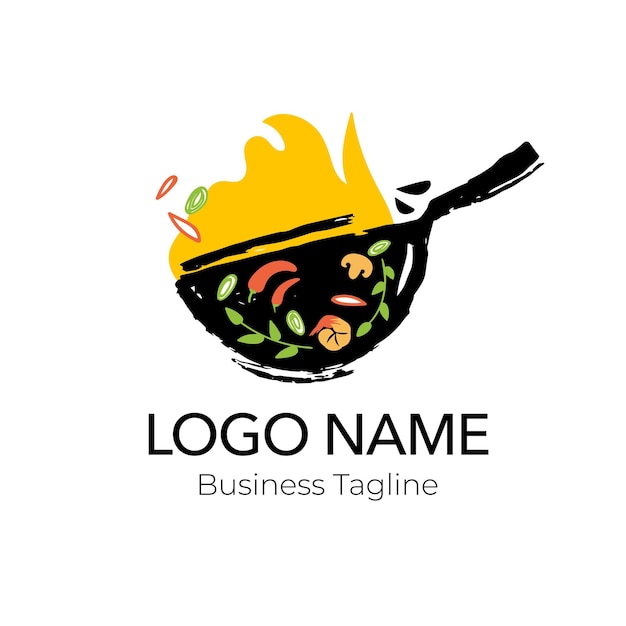 logo food catering shop design business template collection