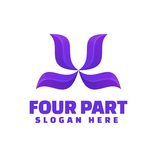 logo four part gradient colorfull style