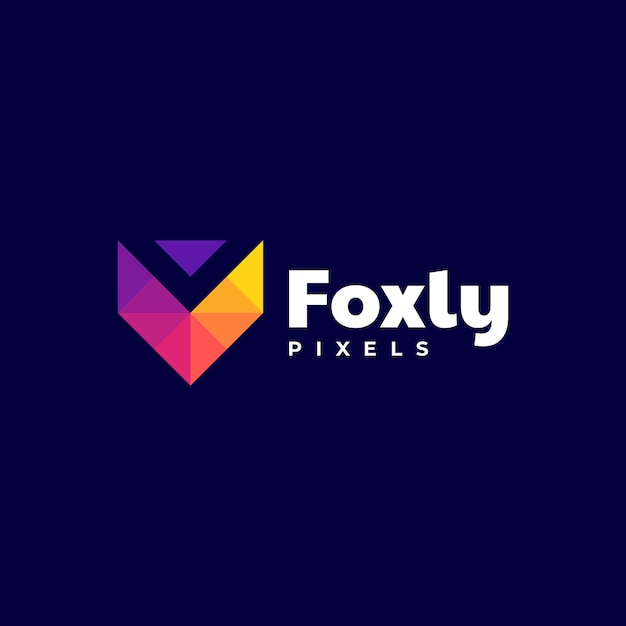  Logo Fox Letter V Gradient Colorful Style