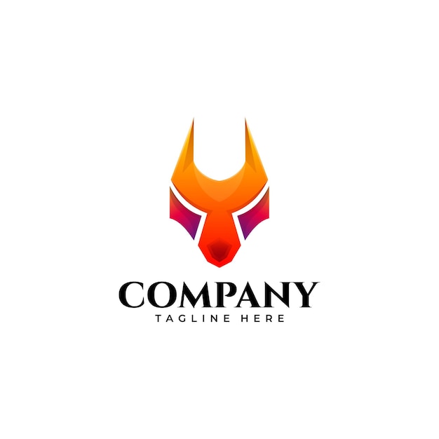 Logo fox mascot gradient colorfull