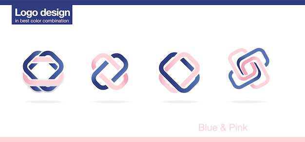 Logo in great color palette royal blue and pink