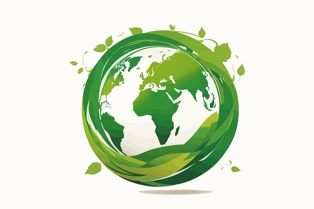 logo for green earth white background illustration