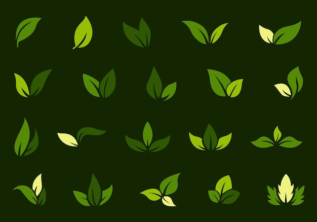 Logo of green leaf. Ecology nature element vector icon. Eco vegan bio. Vector illustration