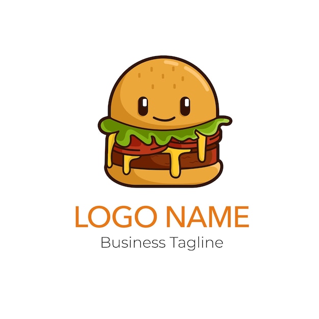 logo hamburger shop design business template collection