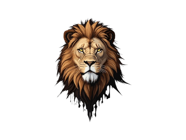 logo of the head of a lion drawing with elegant ink lines in cartoon style Ai