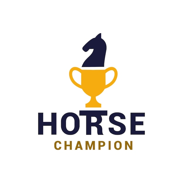 Logo Horse Champion For Animal Pets And Sports