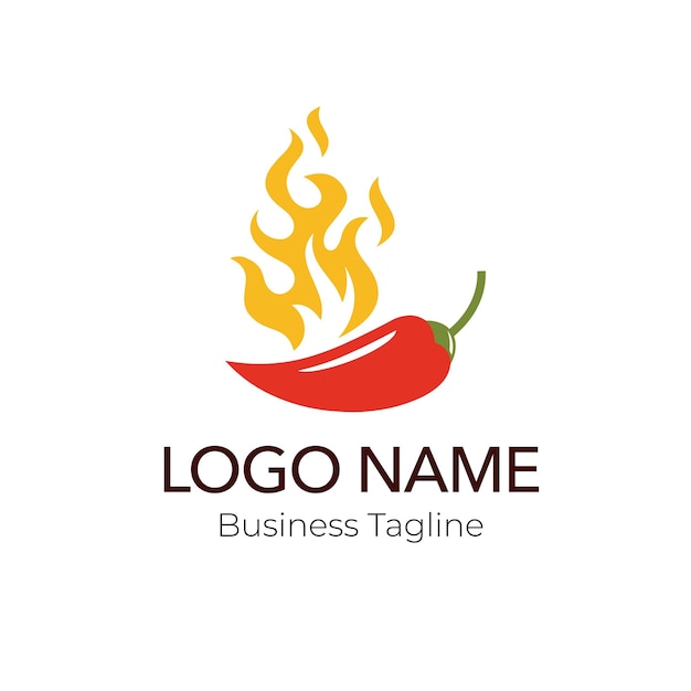 logo hot spicy food design business template collection