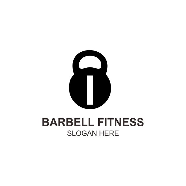 Logo i barbell fitness design