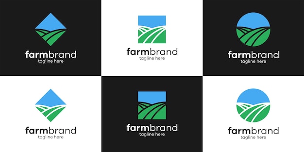 Logo icon farm design vector illustration