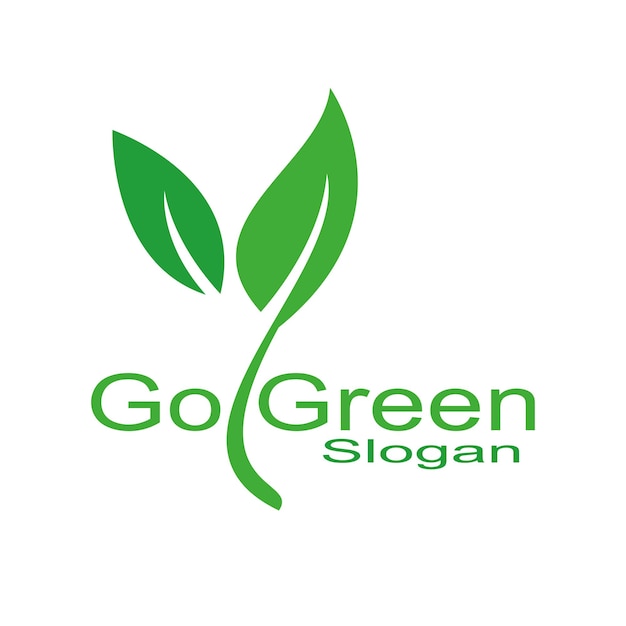 Logo icon go green template design