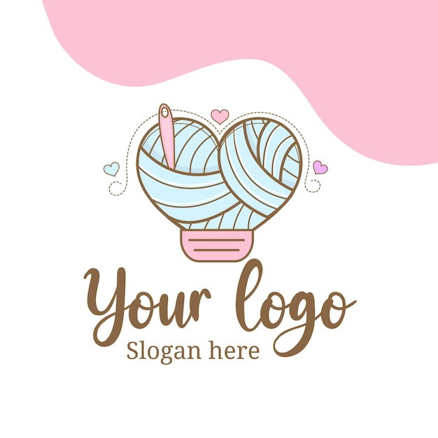 Logo idea lamp heart sewing Vector