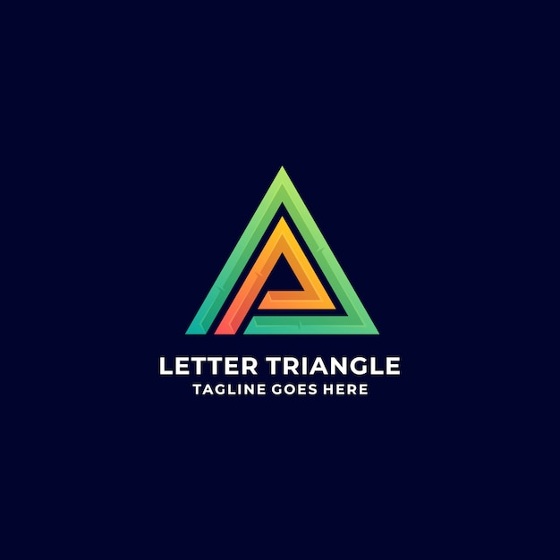   Logo Illustration Abstract Letter Triangle Gradient Colorful