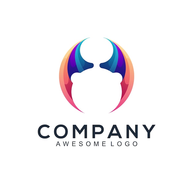 Logo illustration Bat gradient colorful style