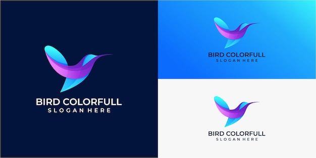 logo illustration bird gradient colorful style