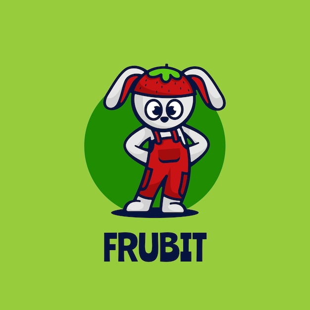 Logo Illustration Bunny Mascot Cartoon Style.