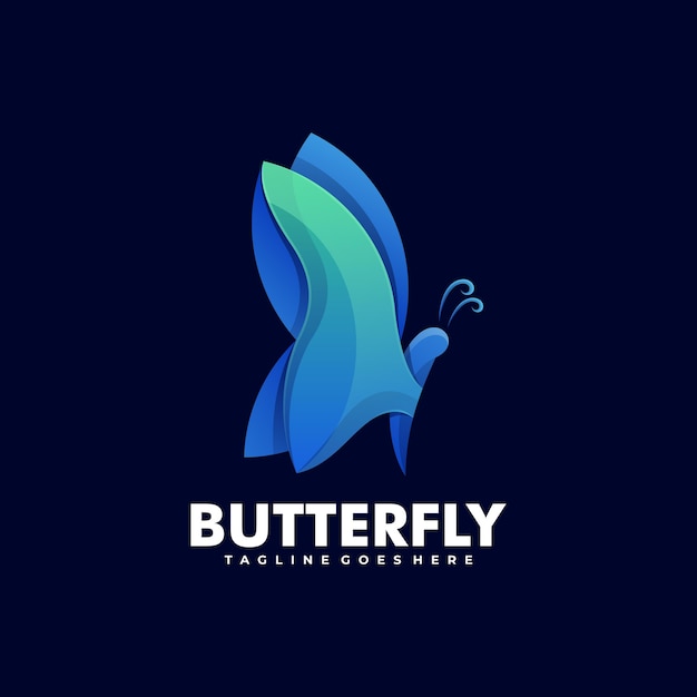   Logo Illustration Butterfly Gradient Colorful Style.