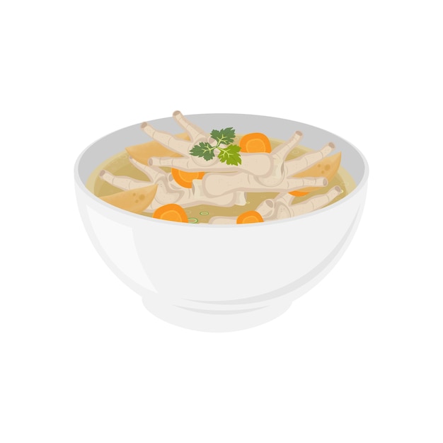 Logo Illustration of Chicken Feet Soup in a Bowl