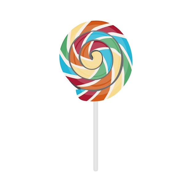 Logo illustration of a colorful lollipop