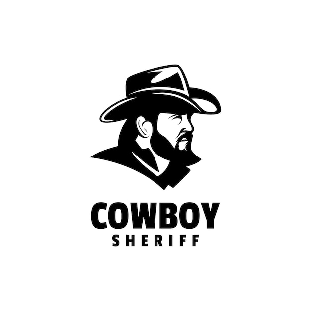   Logo Illustration Cowboy Silhouette Style.