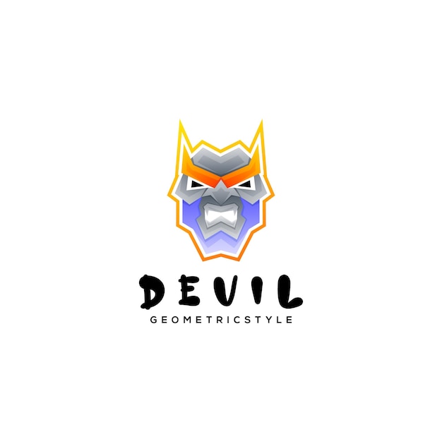 Logo illustration devil gradient colorful style