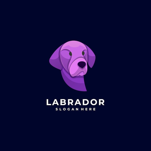 Logo Illustration Dog Head Colorful Style.