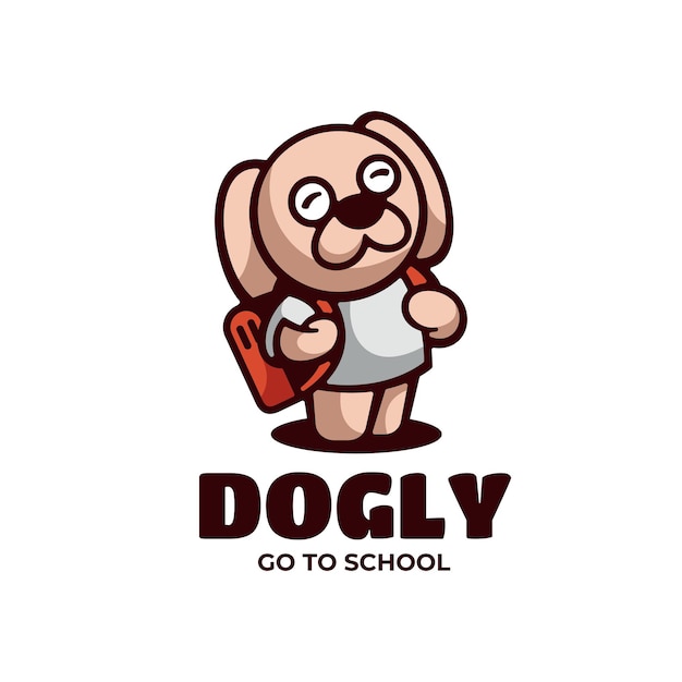 Logo Illustration Dog Mascot Cartoon Style.