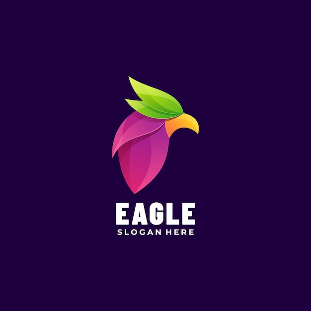  Logo Illustration Eagle Gradient Colorful Style.