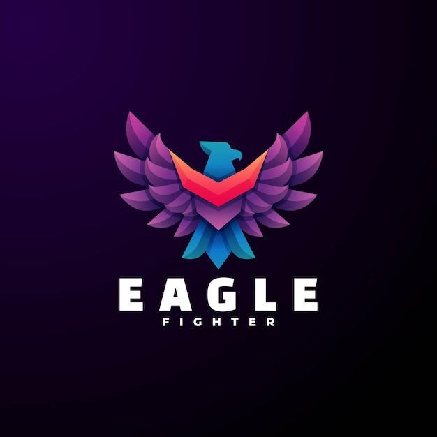 Logo Illustration Eagle Gradient Colorful Style.