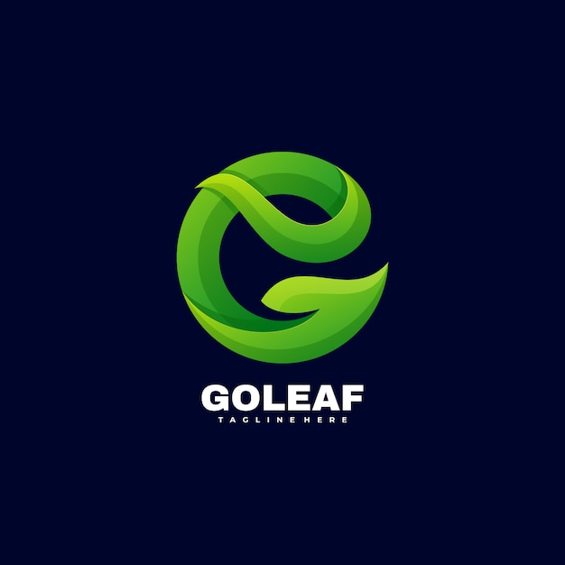  Logo Illustration Go Leaf Gradient Colorful Style.