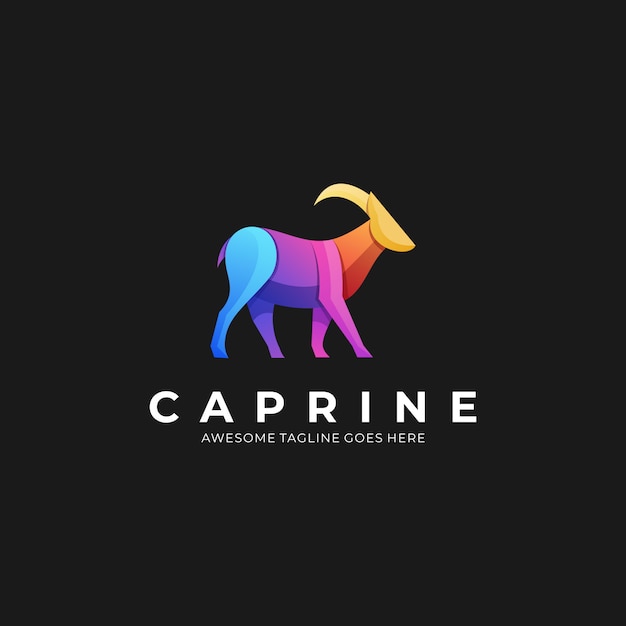  Logo Illustration Goat Gradient Colorful